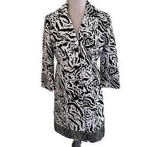 Andre Oliver Vintage Black And White Animal Print Coat 4